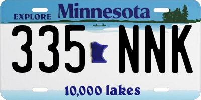 MN license plate 335NNK