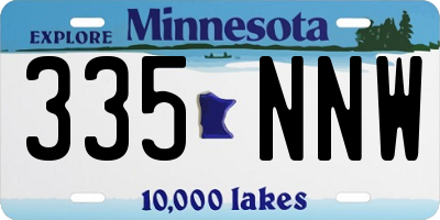 MN license plate 335NNW