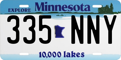 MN license plate 335NNY
