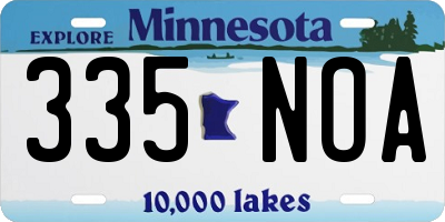 MN license plate 335NOA