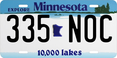 MN license plate 335NOC