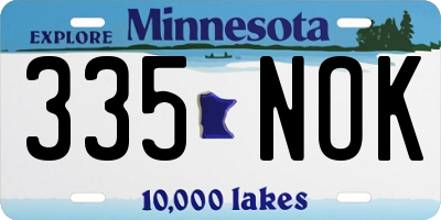 MN license plate 335NOK