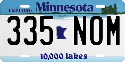 MN license plate 335NOM
