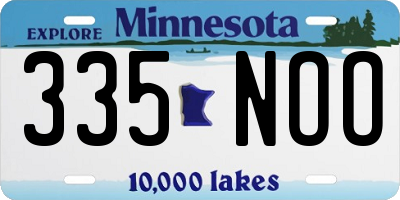 MN license plate 335NOO