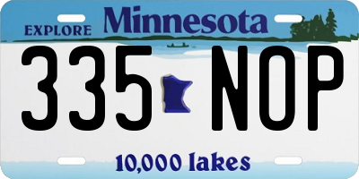 MN license plate 335NOP