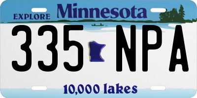 MN license plate 335NPA