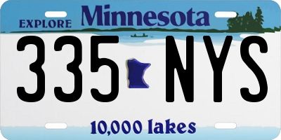 MN license plate 335NYS
