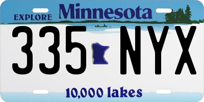 MN license plate 335NYX