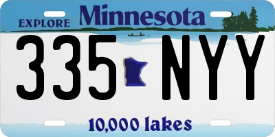 MN license plate 335NYY