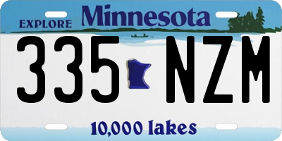 MN license plate 335NZM