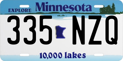 MN license plate 335NZQ