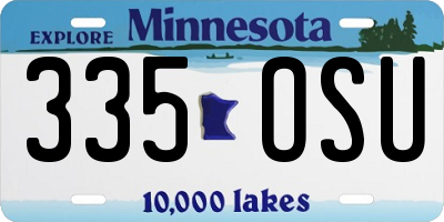 MN license plate 335OSU