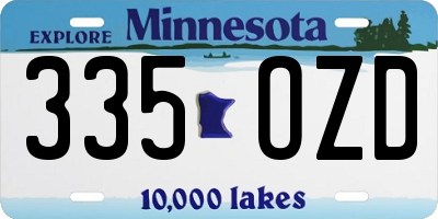 MN license plate 335OZD