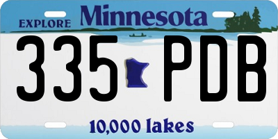 MN license plate 335PDB