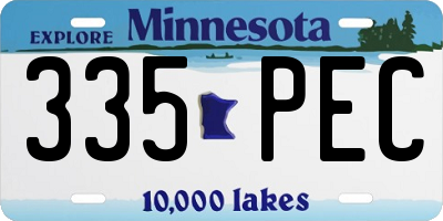 MN license plate 335PEC