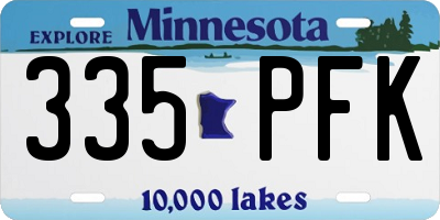 MN license plate 335PFK
