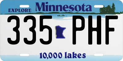 MN license plate 335PHF