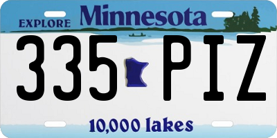 MN license plate 335PIZ