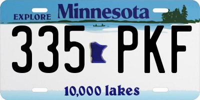MN license plate 335PKF