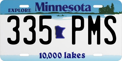 MN license plate 335PMS