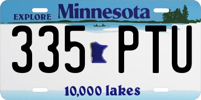 MN license plate 335PTU