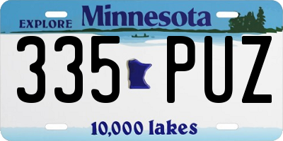 MN license plate 335PUZ