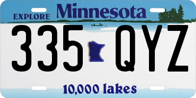 MN license plate 335QYZ
