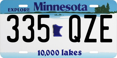 MN license plate 335QZE