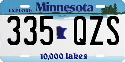 MN license plate 335QZS