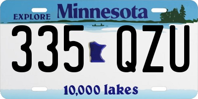 MN license plate 335QZU