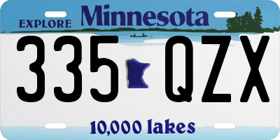 MN license plate 335QZX