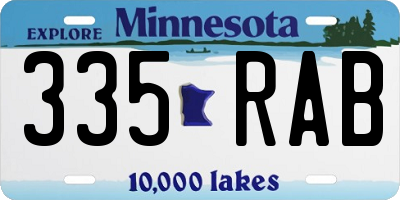 MN license plate 335RAB