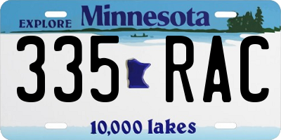 MN license plate 335RAC