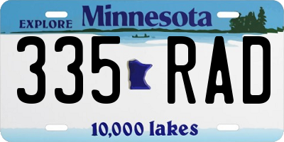 MN license plate 335RAD