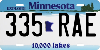 MN license plate 335RAE