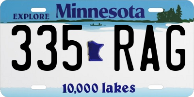 MN license plate 335RAG