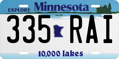 MN license plate 335RAI