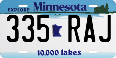 MN license plate 335RAJ