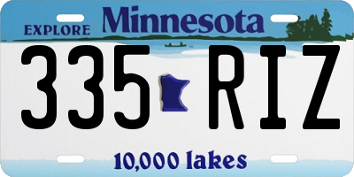 MN license plate 335RIZ