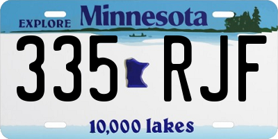 MN license plate 335RJF