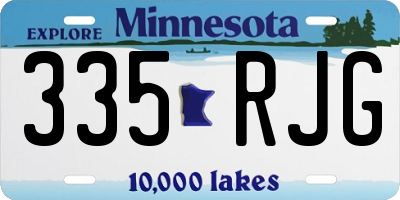 MN license plate 335RJG