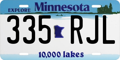 MN license plate 335RJL