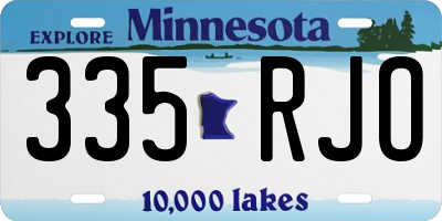 MN license plate 335RJO