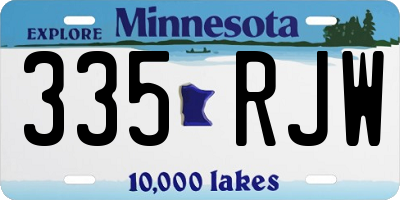MN license plate 335RJW