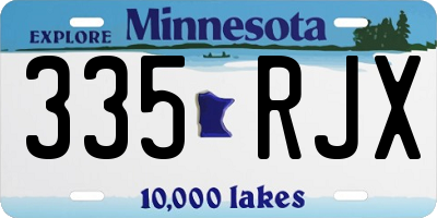 MN license plate 335RJX