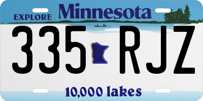 MN license plate 335RJZ