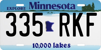 MN license plate 335RKF