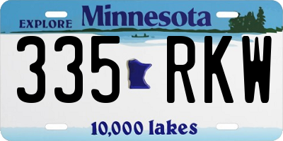 MN license plate 335RKW