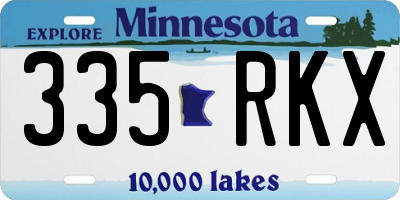 MN license plate 335RKX
