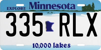 MN license plate 335RLX
